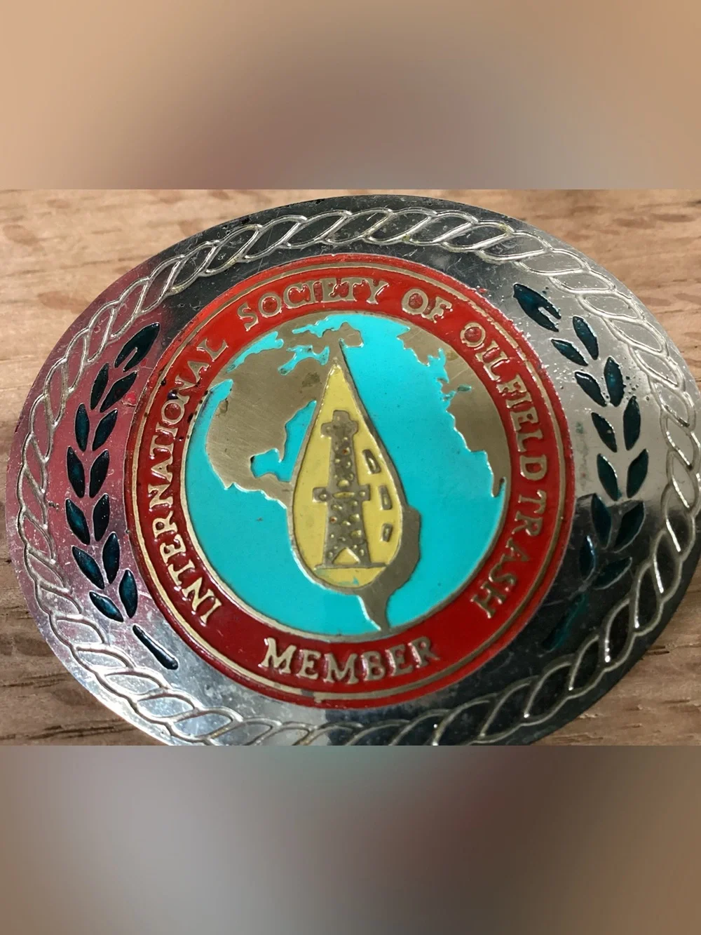 🔴 Vintage - International Society Of Oilfield Trash - Belt Buckle - (ISOT) Rare